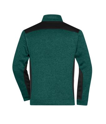 Unisex Men's Knitted Workwear Fleece Half-Zip - STRONG - Dark-green-melange/black 8538