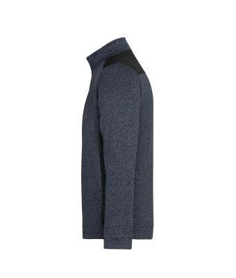Unisex Men's Knitted Workwear Fleece Half-Zip - STRONG - Carbon-melange/black 8538