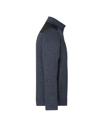 Unisex Men's Knitted Workwear Fleece Half-Zip - STRONG - Carbon-melange/zwart 8538