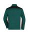 Unisex Men's Knitted Workwear Fleece Half-Zip - STRONG - Donkergroen-melange/zwart 8538