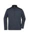 Unisex Men's Knitted Workwear Fleece Half-Zip - STRONG - Carbon-melange/zwart 8538
