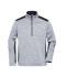 Unisex Men's Knitted Workwear Fleece Half-Zip - STRONG - Wit-melange/carbon 8538