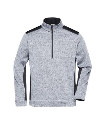 Unisex Men's Knitted Workwear Fleece Half-Zip - STRONG - Wit-melange/carbon 8538