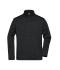 Unisex Men's Knitted Workwear Fleece Half-Zip - STRONG - Zwart/zwart 8538
