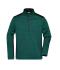 Unisex Men's Knitted Workwear Fleece Half-Zip - STRONG - Donkergroen-melange/zwart 8538