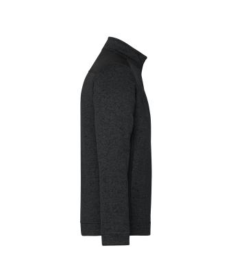 Unisex Men's Knitted Workwear Fleece Half-Zip - STRONG - Zwart/zwart 8538
