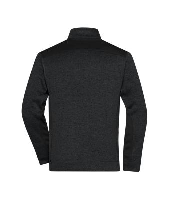 Unisex Men's Knitted Workwear Fleece Half-Zip - STRONG - Zwart/zwart 8538