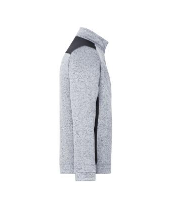 Unisexe Veste workwear polaire tricoté demi-zip - STRONG - Blanc-mélange/carbone 8538