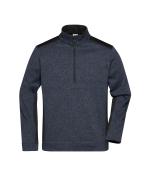 Unisexe Veste workwear polaire tricoté demi-zip - STRONG - Carbone-mélange/noir 8538