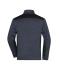 Unisexe Veste workwear polaire tricoté demi-zip - STRONG - Carbone-mélange/noir 8538