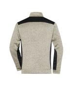 Unisexe Veste workwear polaire tricoté demi-zip - STRONG - Pierre-mélange/noir 8538