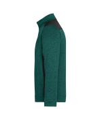 Unisexe Veste workwear polaire tricoté demi-zip - STRONG - Vert-foncé-mélange/noir 8538