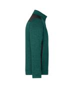 Unisexe Veste workwear polaire tricoté demi-zip - STRONG - Vert-foncé-mélange/noir 8538
