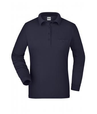 Damen Ladies' Workwear Polo Pocket Longsleeve Navy 8539