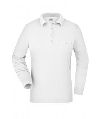 Dames Ladies' Workwear Polo Pocket Longsleeve Wit 8539