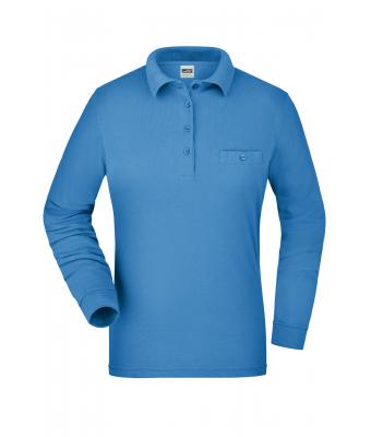 Femme Polo workwear femme manches longues et poche poitrine Aqua 8539