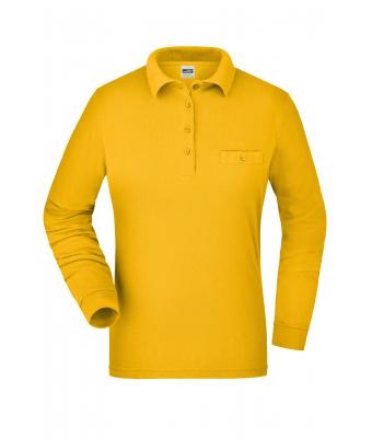 Femme Polo workwear femme manches longues et poche poitrine Jaune-d'or 8539