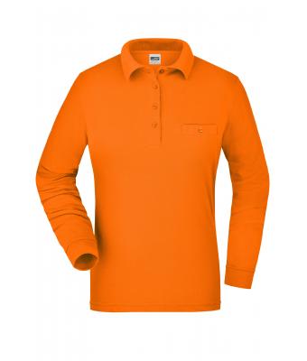 Femme Polo workwear femme manches longues et poche poitrine Orange 8539