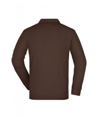Heren Men's Workwear Polo Pocket Longsleeve Bruin 8540