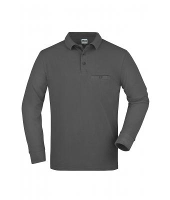 Men Men's Workwear Polo Pocket Longsleeve Dark-grey-Daiber