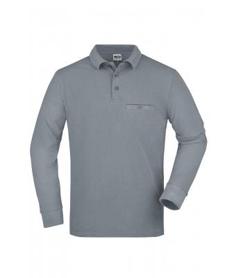 Heren Men's Workwear Polo Pocket Longsleeve Heather-grijs 8540