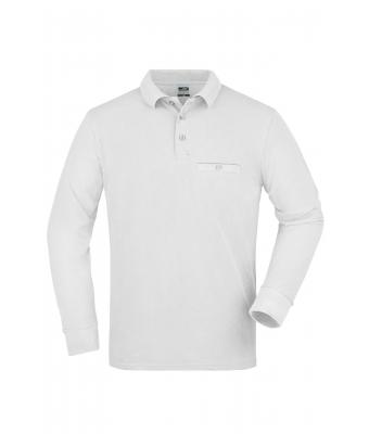 Heren Men's Workwear Polo Pocket Longsleeve Wit 8540