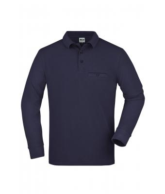Homme Polo workwear homme manches longues et poche poitrine Marine 8540