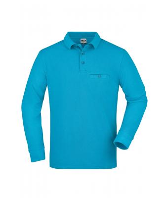 Homme Polo workwear homme manches longues et poche poitrine Turquoise 8540