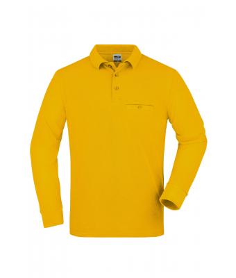 Homme Polo workwear homme manches longues et poche poitrine Jaune-d'or 8540