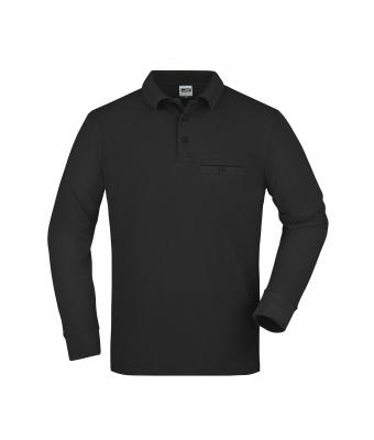 Homme Polo workwear homme manches longues et poche poitrine Noir 8540