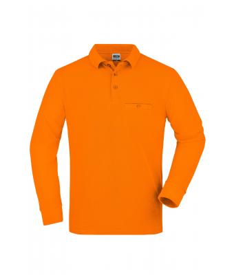 Homme Polo workwear homme manches longues et poche poitrine Orange 8540