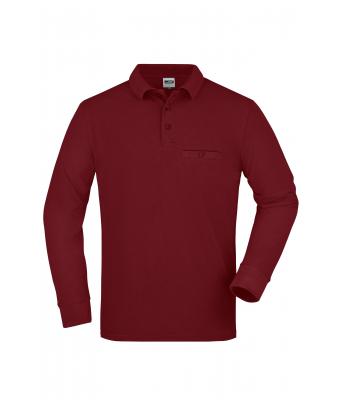 Homme Polo workwear homme manches longues et poche poitrine Vin 8540