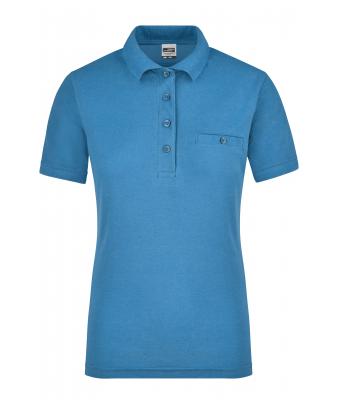 Dames Ladies' Workwear Polo Pocket Aqua 8541