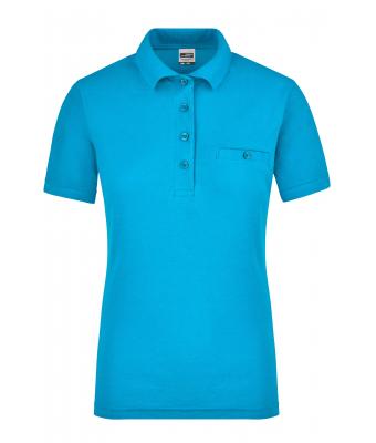 Dames Ladies' Workwear Polo Pocket Turquoise 8541