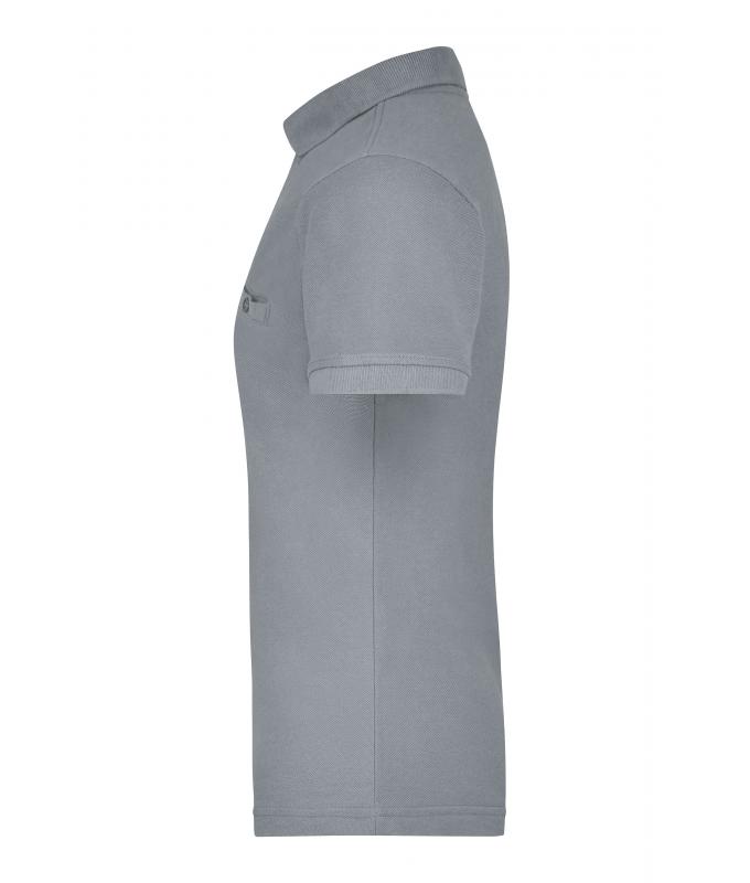 Damen Ladies' Workwear Polo Pocket Grey-heather 8541