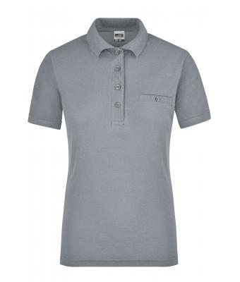 Damen Ladies' Workwear Polo Pocket Grey-heather 8541