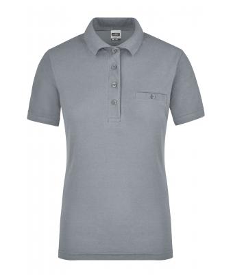 Dames Ladies' Workwear Polo Pocket Heather-grijs 8541