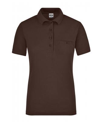 Femme Polo workwear femme avec poche poitrine Marron 8541