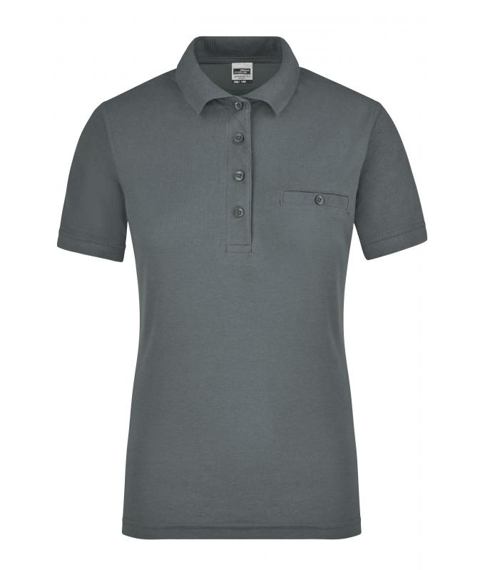 Femme Polo workwear femme avec poche poitrine Gris-foncé 8541
