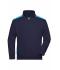 Unisexe Sweat-shirt workwear demi-zip - COLOR - Marine/turquoise 8542