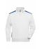 Unisexe Sweat-shirt workwear demi-zip - COLOR - Blanc/royal 8542