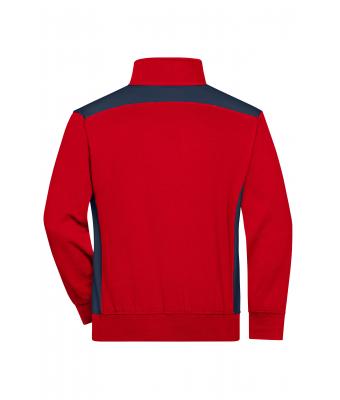 Unisexe Sweat-shirt workwear demi-zip - COLOR - Rouge/marine 8542