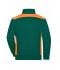 Unisexe Sweat-shirt workwear demi-zip - COLOR - Vert-foncé/orange 8542