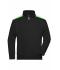 Unisex Workwear Half-Zip Sweat - COLOR - Zwart/lime 8542