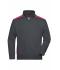Unisex Workwear Half-Zip Sweat - COLOR - Carbon/rood 8542