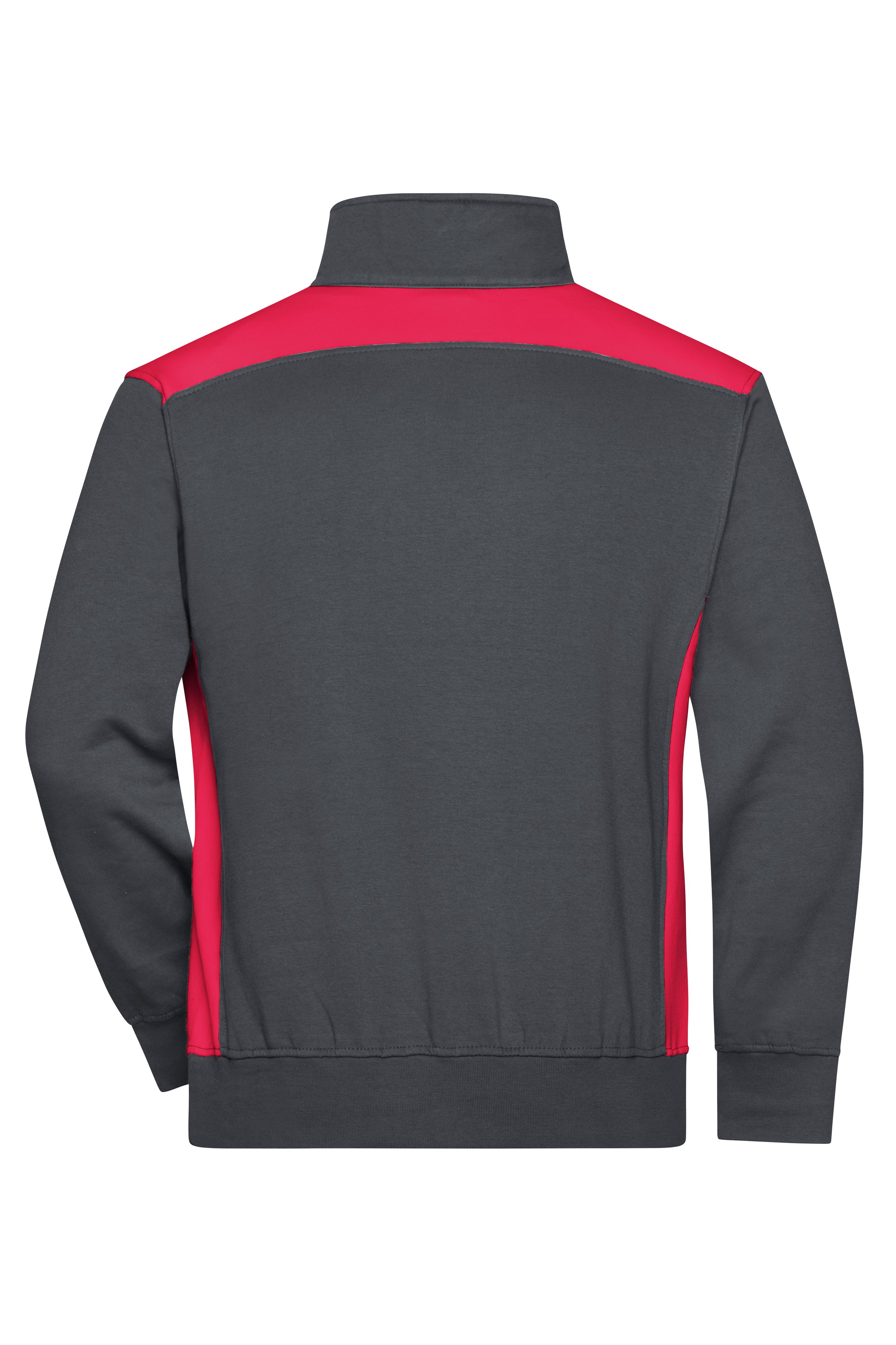 Unisex Workwear Half-Zip Sweat - COLOR - Carbon/red-Daiber