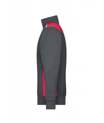 Unisex Workwear Half-Zip Sweat - COLOR - Carbon/rood 8542