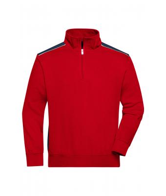 Unisex Workwear Half-Zip Sweat - COLOR - Rood/navy 8542
