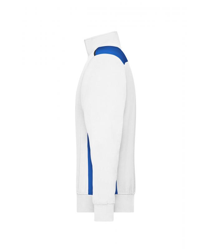 Unisex Workwear Half-Zip Sweat - COLOR - White/royal 8542