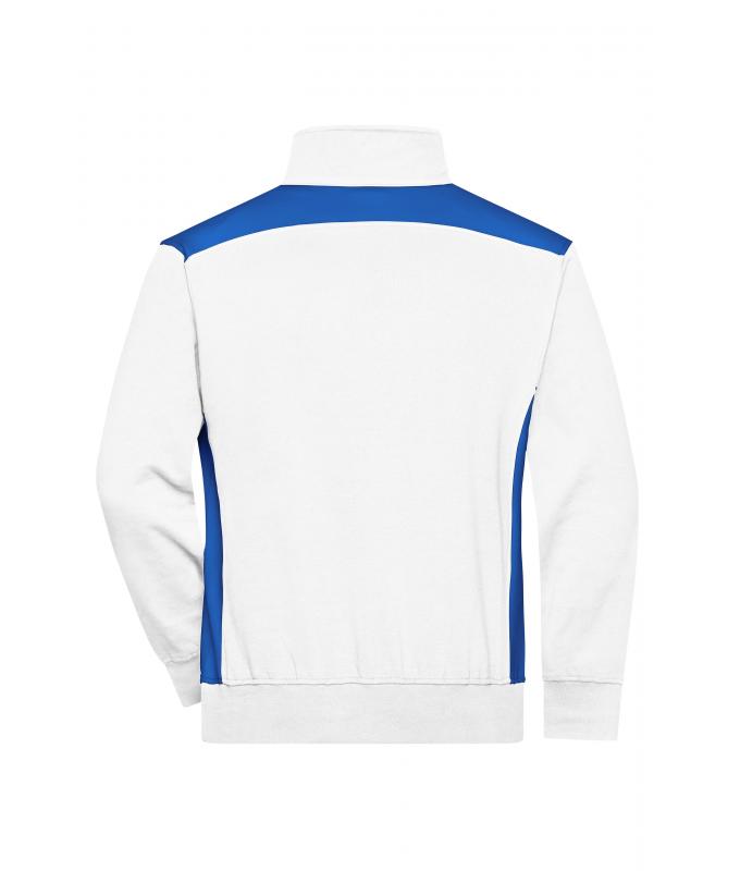 Unisex Workwear Half-Zip Sweat - COLOR - White/royal 8542